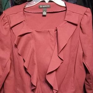 Once ruffle zip top with stretch PLUS 0X